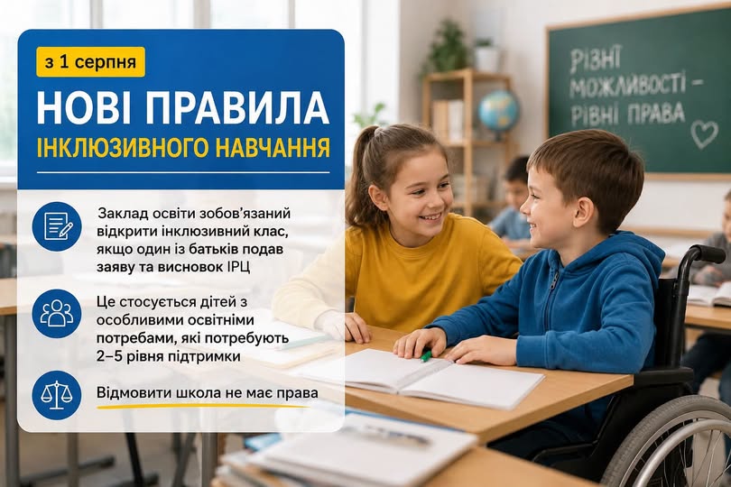 Інклюзивний клас відкриватимуть навіть для однієї дитини: нові правила вже діють